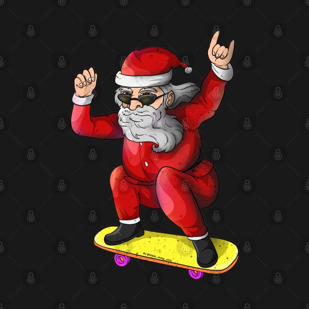 Cool Christmas Skateboarding Santa by Trendy Black Sheep