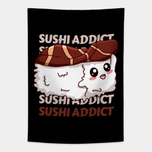 Sushi addict Cute Kawaii I love Sushi Life is better eating sushi ramen Chinese food addict Tapestry