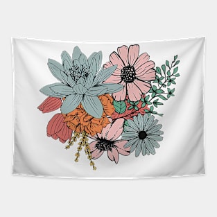 Boho Wildflowers Floral Nature, Botanical, Plant Lover Tapestry