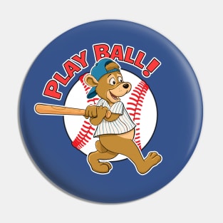 Play Ball!  Cubs Baseball Mascot Pin