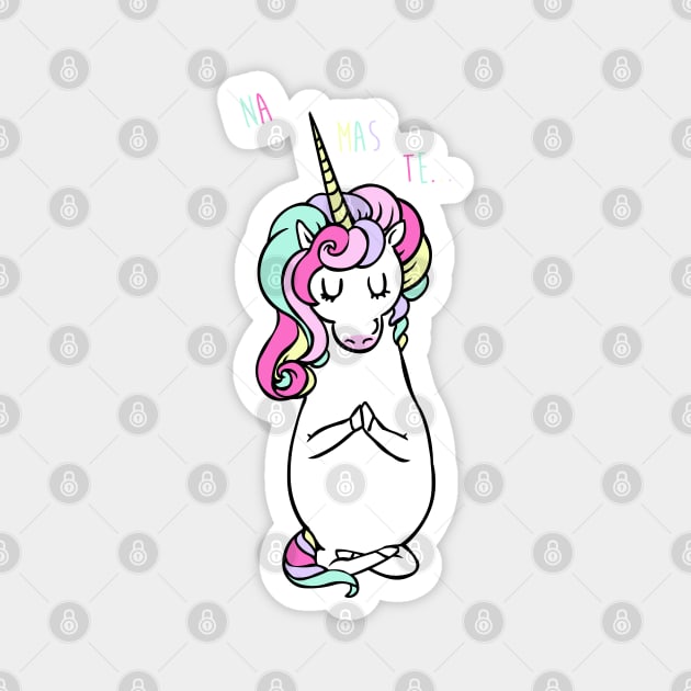 NAMASTE Unicorn Magnet by huebucket