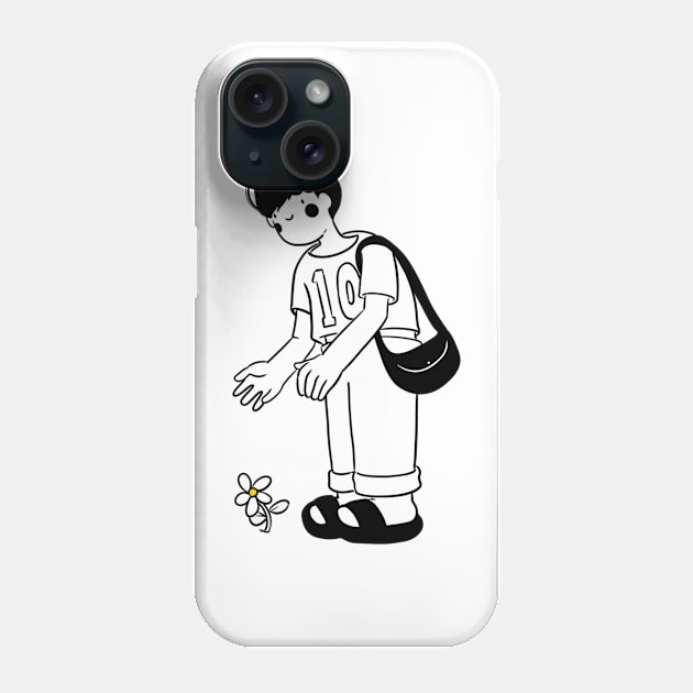 THE BOY WITH FLOWERS Phone Case by hand.xyz