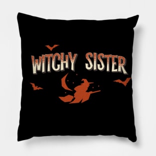 Support the sisterhood: Witchy Sister (all backgrounds - red images) Pillow