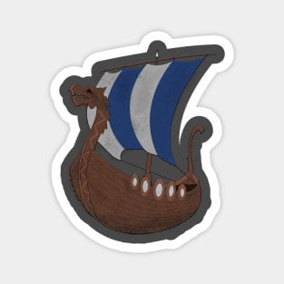 Viking Ship blue Magnet