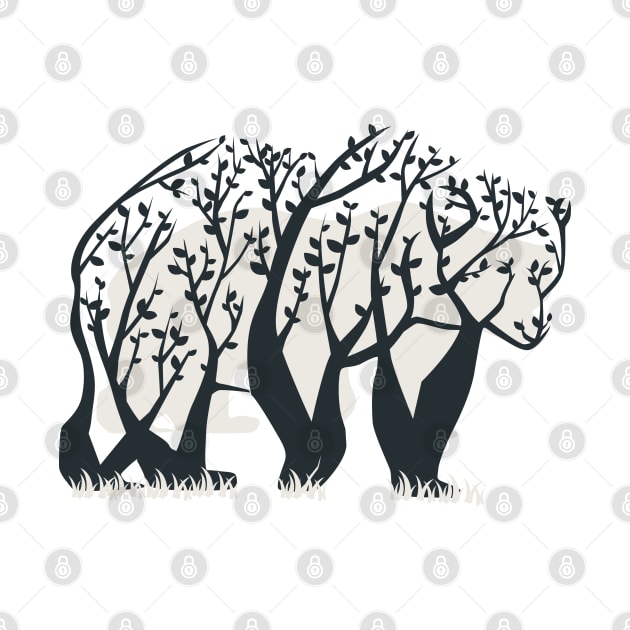 bear tree illustration by Mako Design 