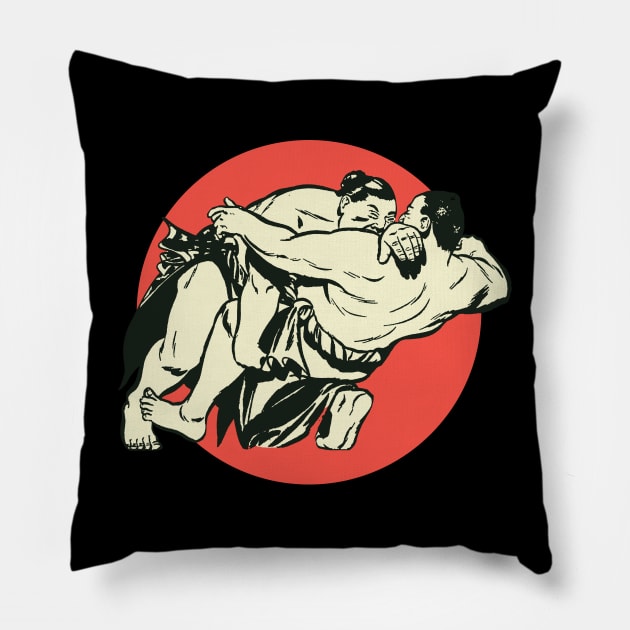 Aesthetic Sumo Fight Pillow by Issho Ni