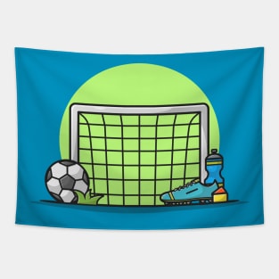 Soccer Field Cartoon Vector Icon Illustration Tapestry