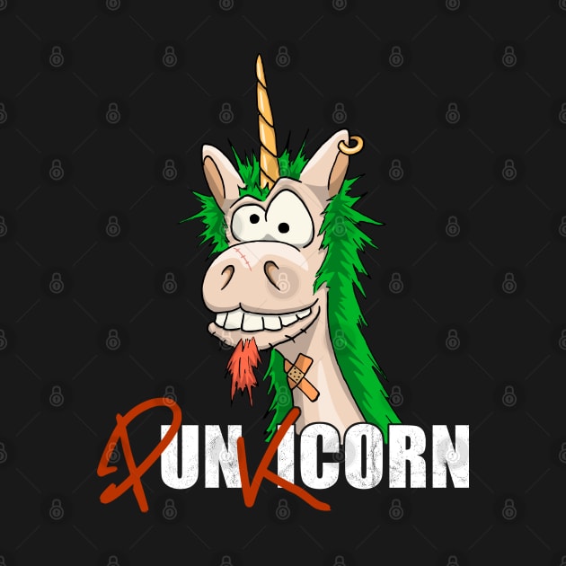 Punkicorn Funny Punk Style Mohawk Unicorn Punkrock by SkizzenMonster