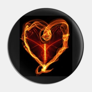 Burning Love Heart Pin
