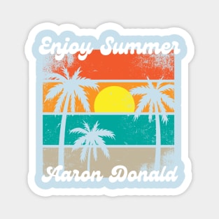 ENJOY SUMMER DONALD, RETRO SUNSET RETIREMENT Magnet