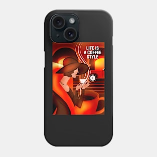 Woman and cup of coffee Phone Case