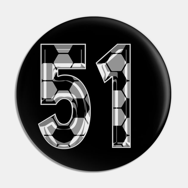 Soccer Number 51 Soccer Jersey #51 Soccer Mom Player Fan Pin by TeeCreations