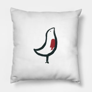 Little red-breasted bird Pillow