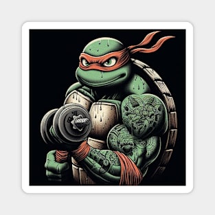 The Fitness Ninja Turtles with tattoo Magnet