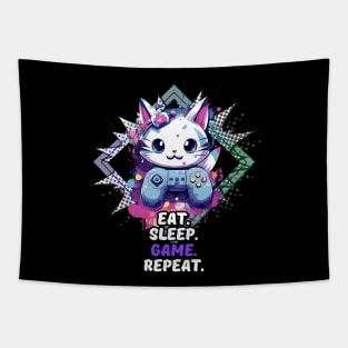 Eat Sleep Game Repeat Tapestry