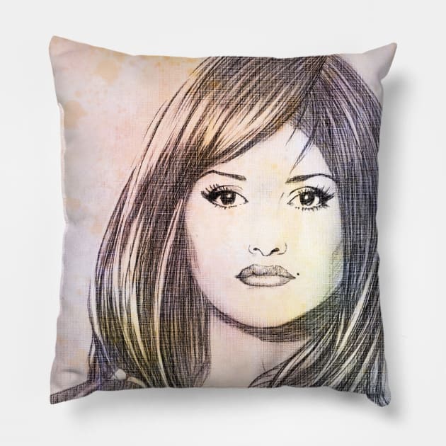 Penelope Cruz Pillow by Svetlana Pelin