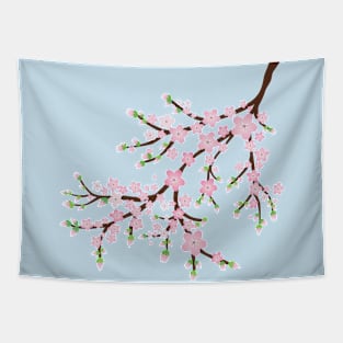 Branch with pink blossoms and flower butts Tapestry