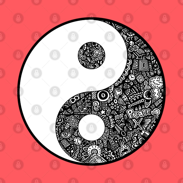 Yin Yang Zentangle by Bobblehead1337 Art