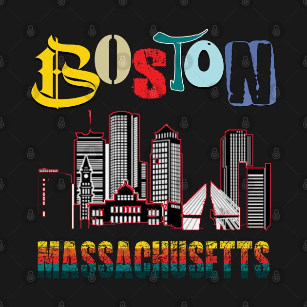 Boston Massachusetts by TeeText