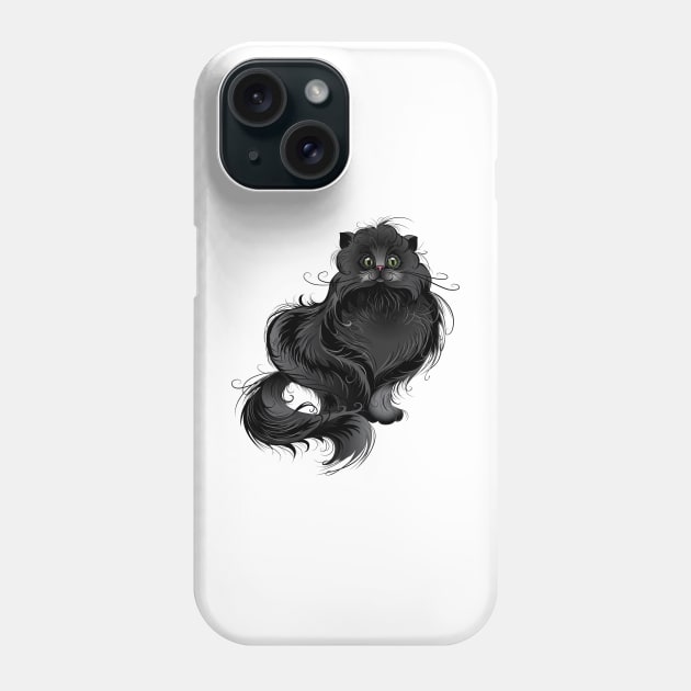 Fluffy black cat ( Fat cat ) Phone Case by Blackmoon9