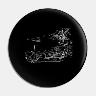 helicopter control Vintage Patent Drawing Pin