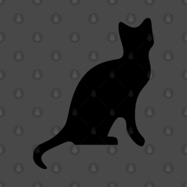 Black Cat Smooth Silhouette Cut Out by taiche