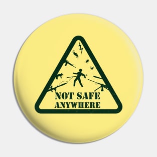 Funny Road Sign Gun Safety Awareness Sign Pin