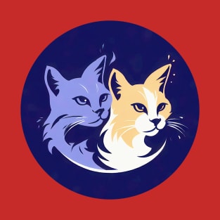 Cats on blue background T-Shirt