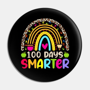 Cute 100th Day Of School 100 Days Leopard Rainbow Boys Girls Pin