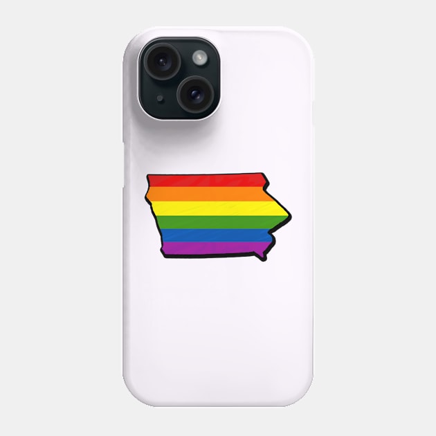 Rainbow Iowa Outline Phone Case by Mookle