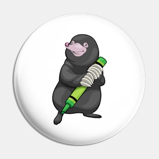 Mole Pupil Crayon School Pin