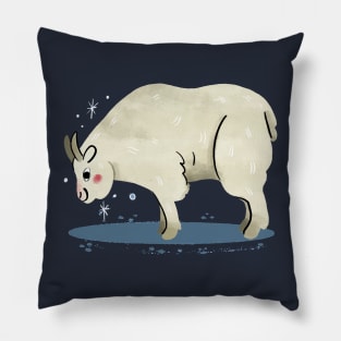 Goat Painting Hand Drawn Pillow