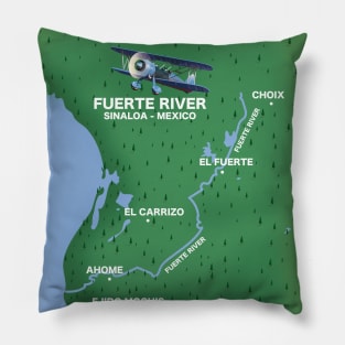 Fuerte River Sinaloa, Mexico travel map Pillow