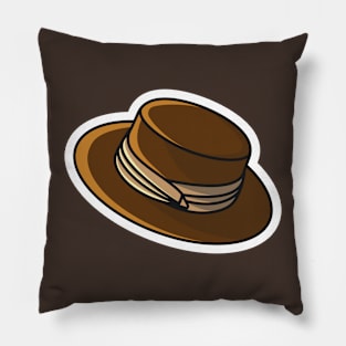 Fedora hat Sticker vector illustration. Hackers cap object icon concept. Hipster cap sticker symbol vector design with shadow. Pillow