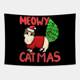 Funny Meowy Catmas Tapestry