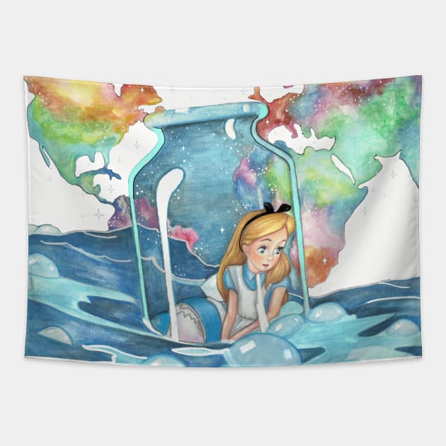 Alice in Quarantine Tapestry by Art_incolours