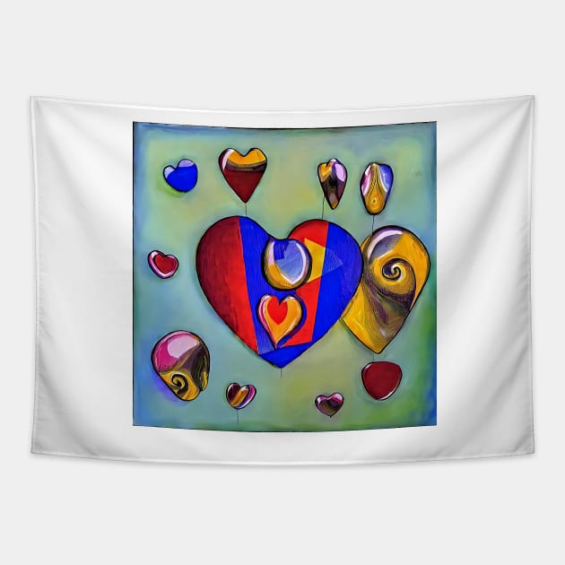 hearts parade Tapestry by bogfl
