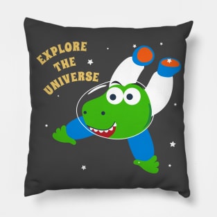 Cute dinosaur astronaut. Pillow