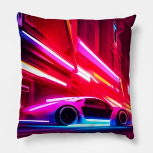 Neon Speed Light Speed Racer Pillow