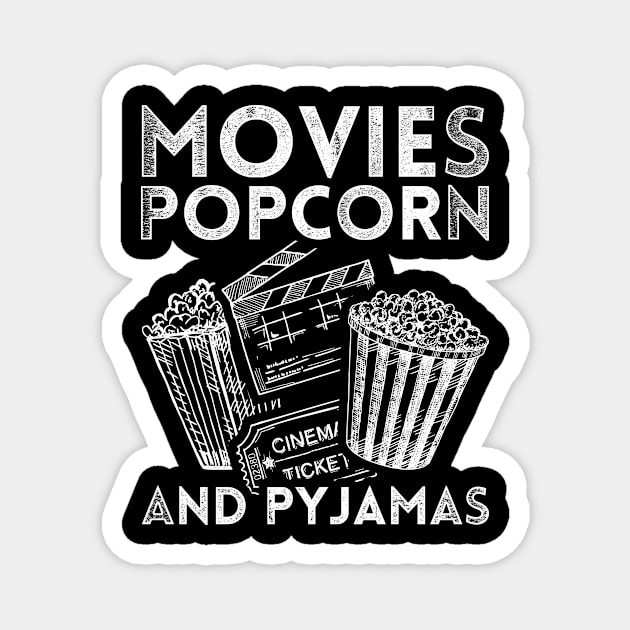 Movies Retro Cinema Snack Popcorn Magnet by shirtsyoulike