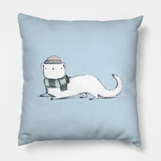 Ermine in Hat & Scarf Pillow