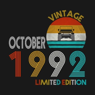 Vintage Jeep October 1992 Limited Edition Jeeps Lover Birthday Gift T-Shirt