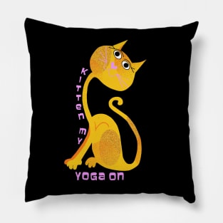 Kitten My Yoga On Pillow