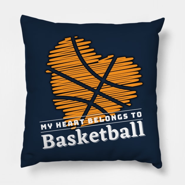 My heart belongs to BASKETBALL Pillow by ColorShades