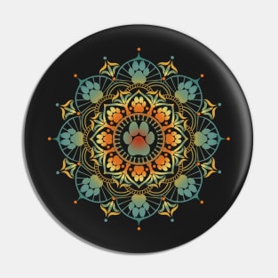 Dogmaste - Pretty Dog Pawprint Mandala Pin