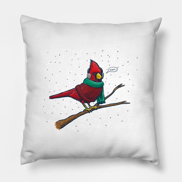 Annoyed IL Birds: The Cardinal Pillow by nickv47