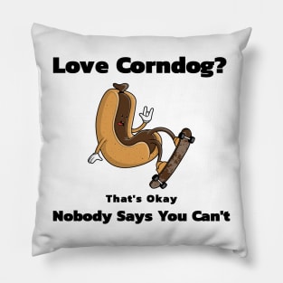 Funny Hot Dog Corndog Lover Pillow