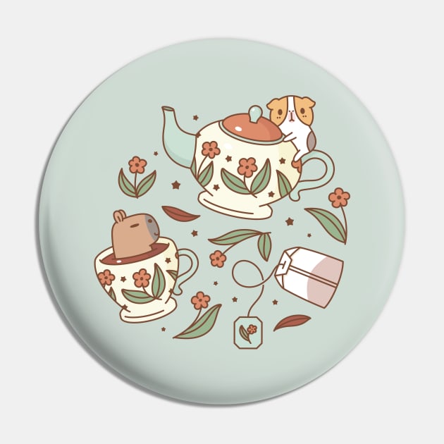 Bubu and Moonch, tea party Pin by Noristudio