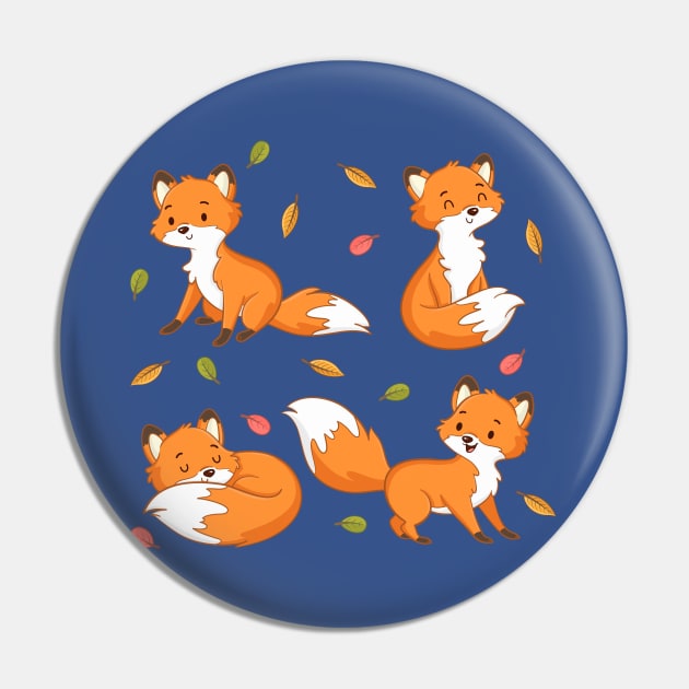 Foxes Pin by Mako Design 