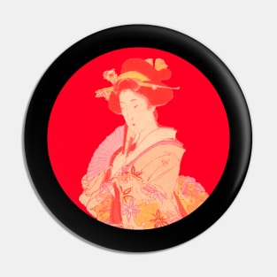 Japanese Lady Red Classic Art Pin